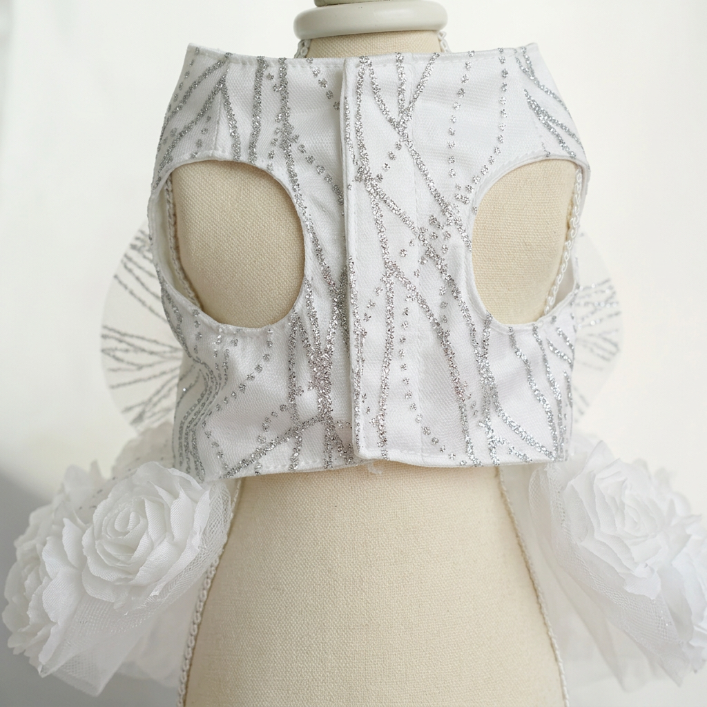 Dress underside recolored white with silver detailing to match the white dress reference