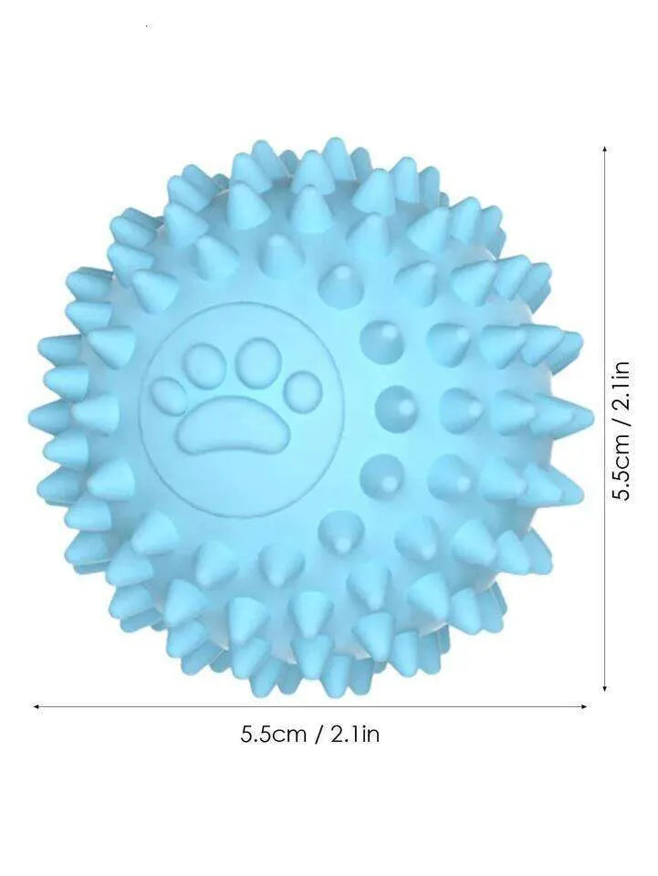 Green Paw Print Spiky Dog Ball Toy