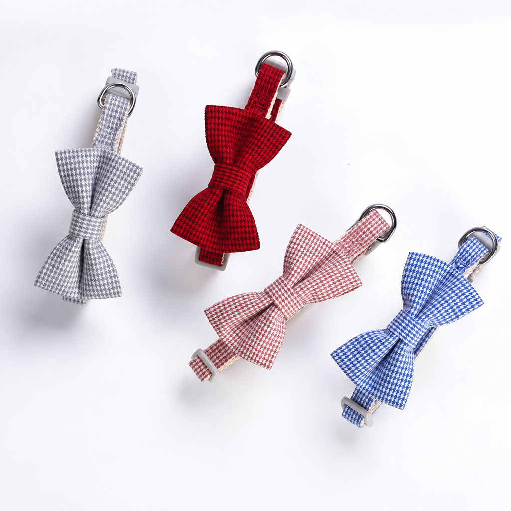 Four bow-tie collars with book removed