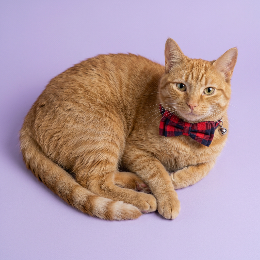 Ginger tabby resting in a loose crescent