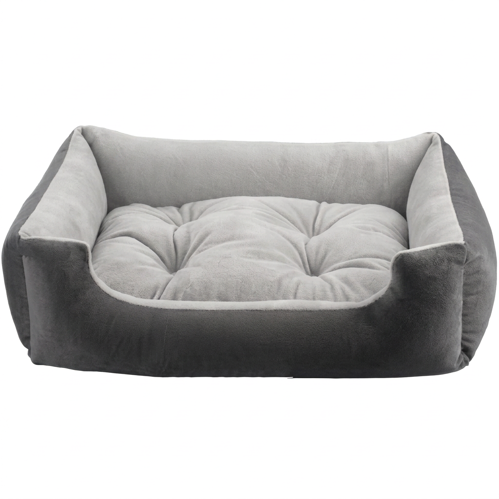 Gray pet bed on a white background, square