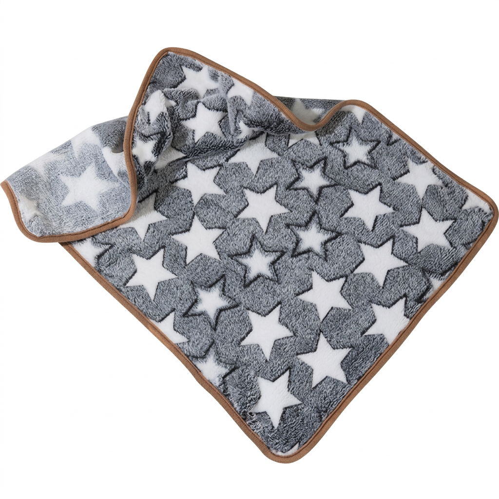 Gray star pet blanket on a white background