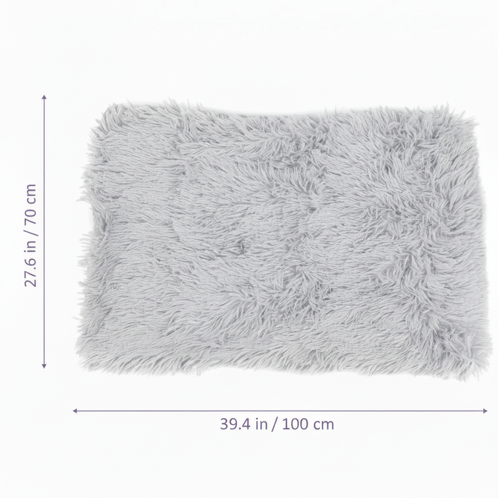 Grey Shag Mat 27.6in/70cm x 39.4in/100cm