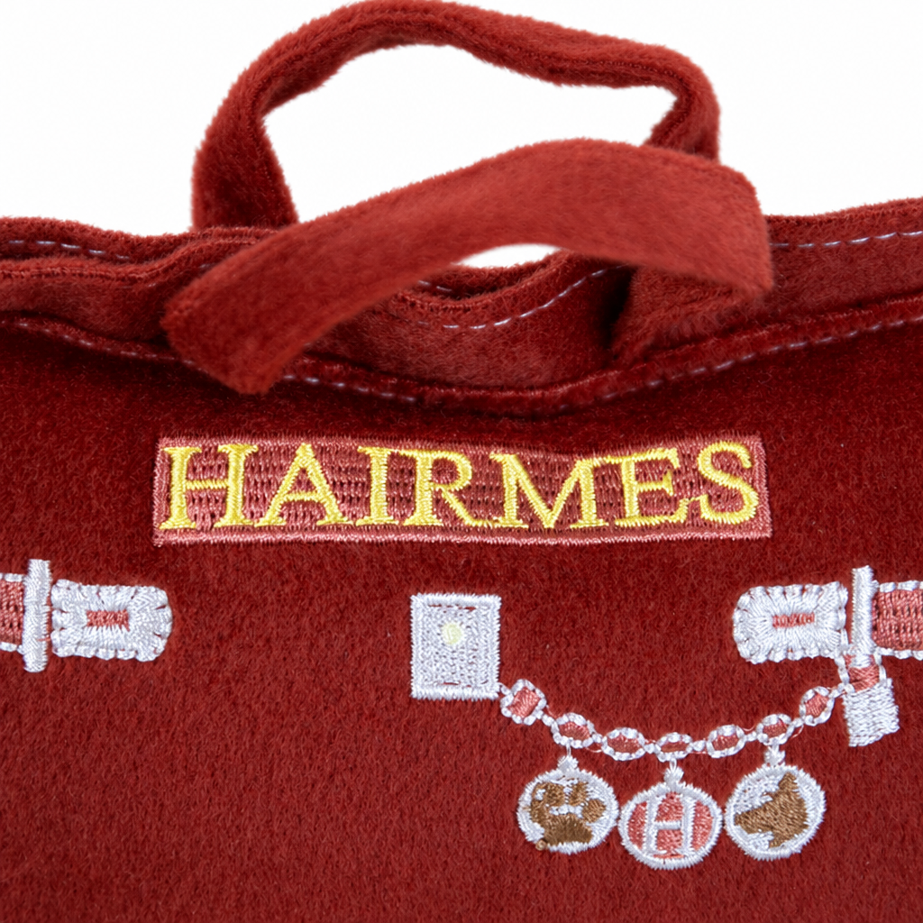 Handbag plush close-up on white background