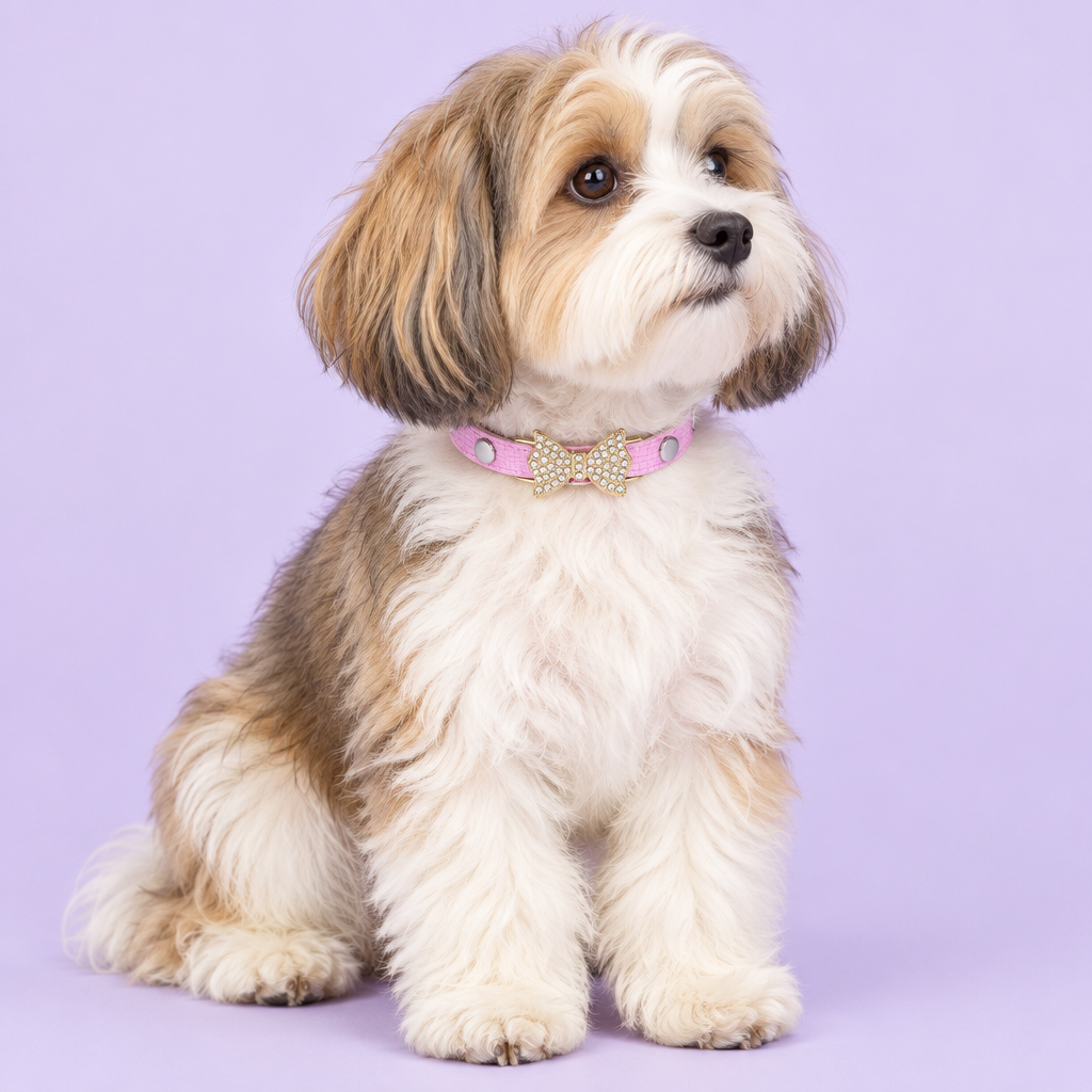 Havanese sitting at an angle