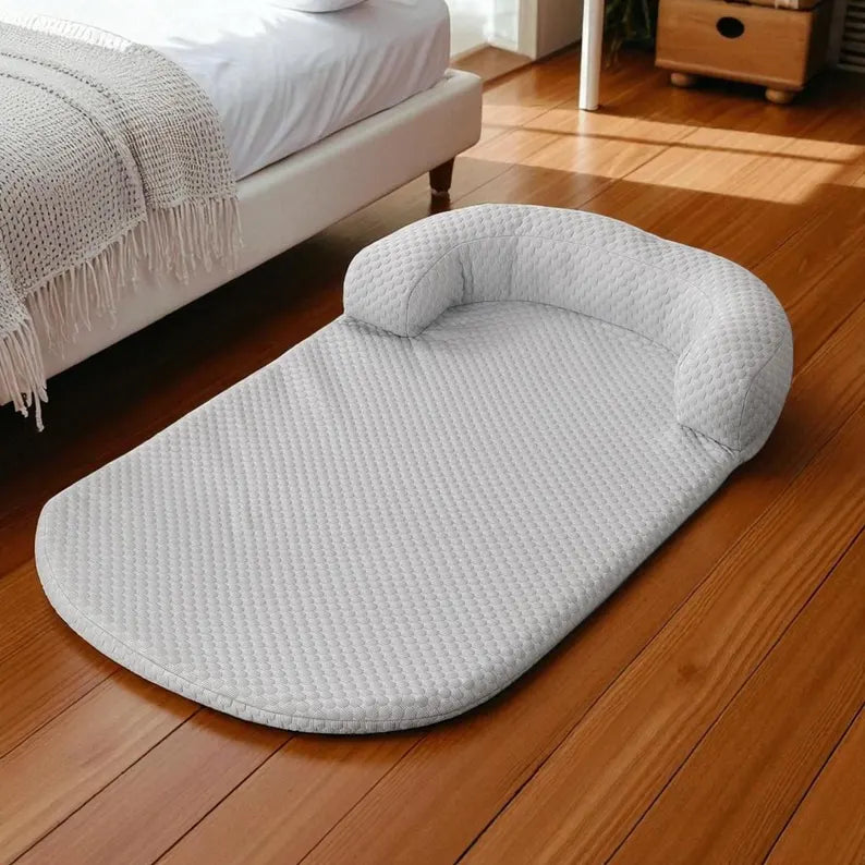 Gray Cooling Pet Mat with Headrest for Dogs & Cats