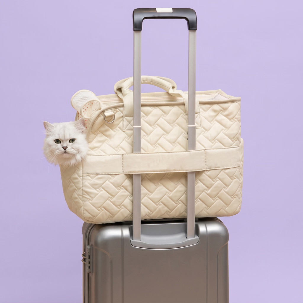 Elodie Quilted Pet Carrier Tote – Gray