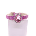 Luxury rhinestone dog collar pink glitter teardrop rose crystal halo centerpiece