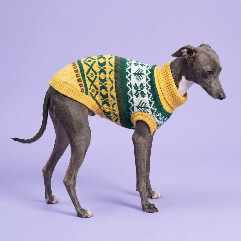Italian Greyhound standing in three-quarter view