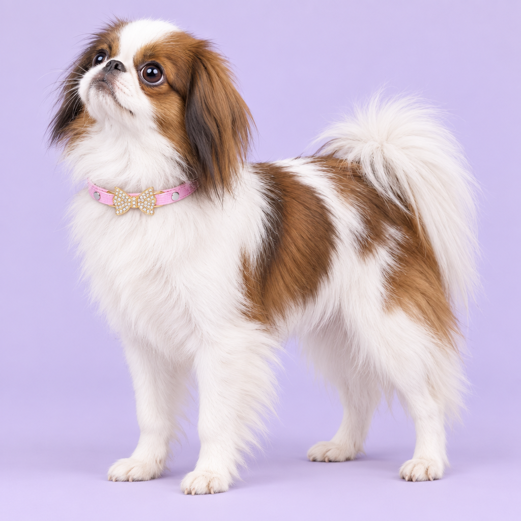 Japanese Chin looking upward