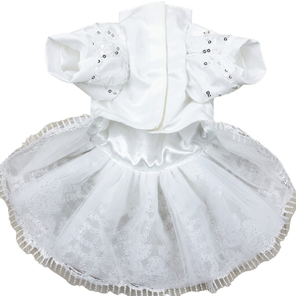 Larger, clearer underside product view of the white dress on a square pure-white background