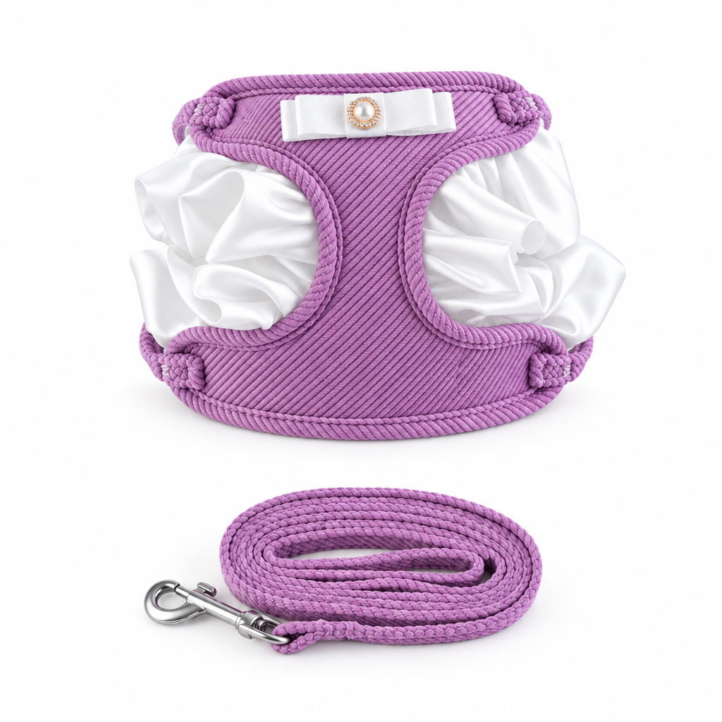 Lavender harness with more visible ruffles
