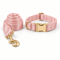 Light pink silky collar and leash set