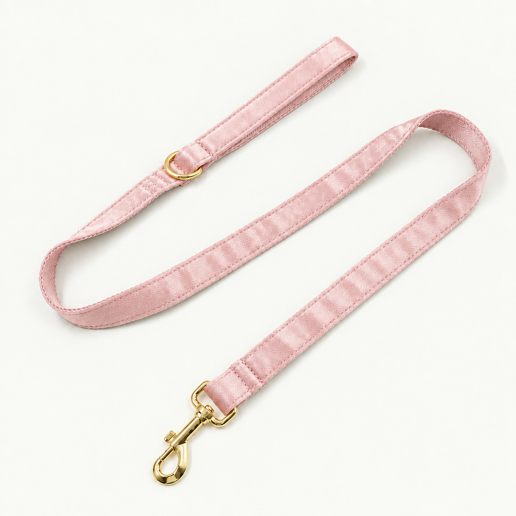 Light pink silky full-length leash
