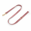 Light pink velvet full-length leash with gold hardware