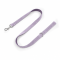 Light purple velvet full-length leash with silver hardware
