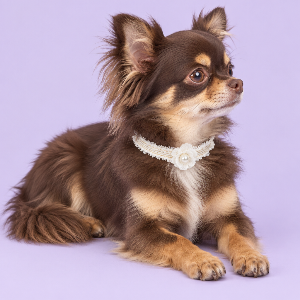 Long-haired Chihuahua resting
