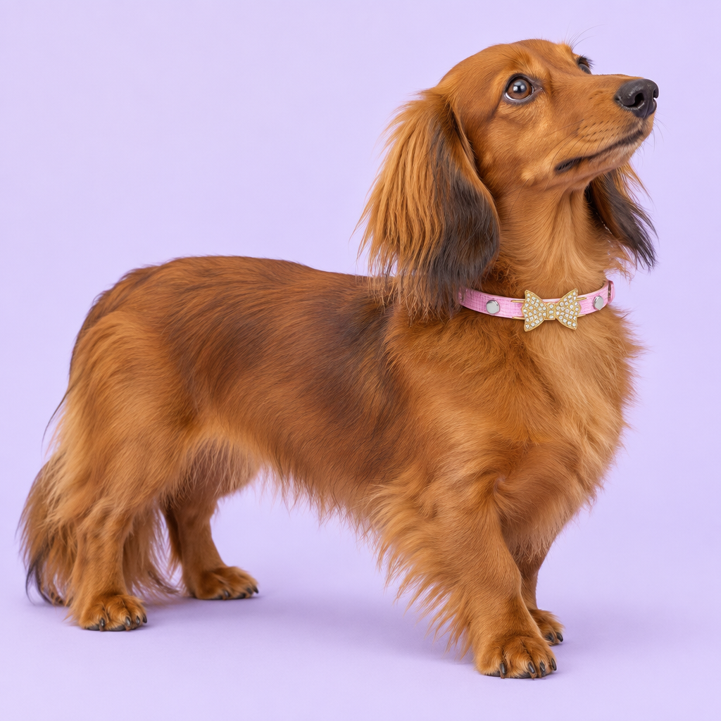 Long-haired Dachshund standing