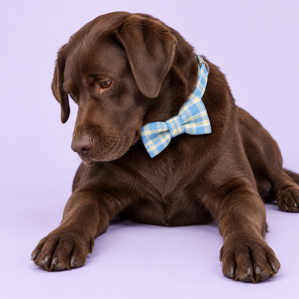 Lounging chocolate Lab