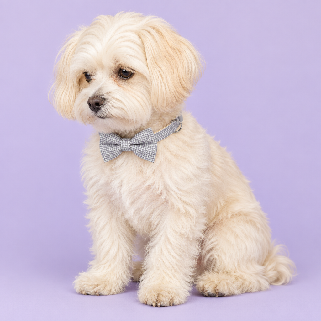 Maltese sitting sideways