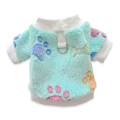Mint paw-print sweater straightened upright on white to match the pink sweater