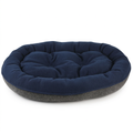 Navy pet bed cleanup on white background