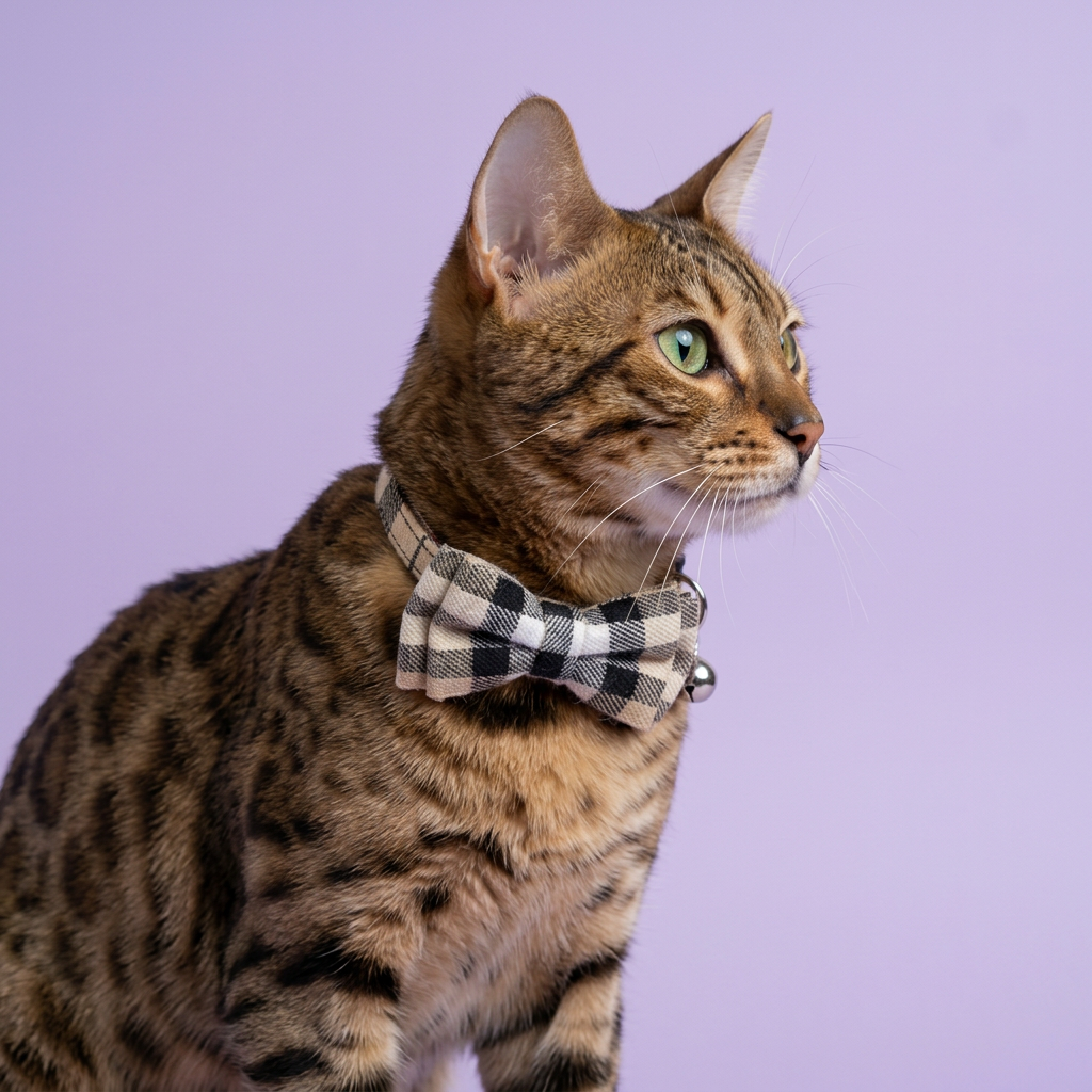 Off-center Bengal portrait looking to the side