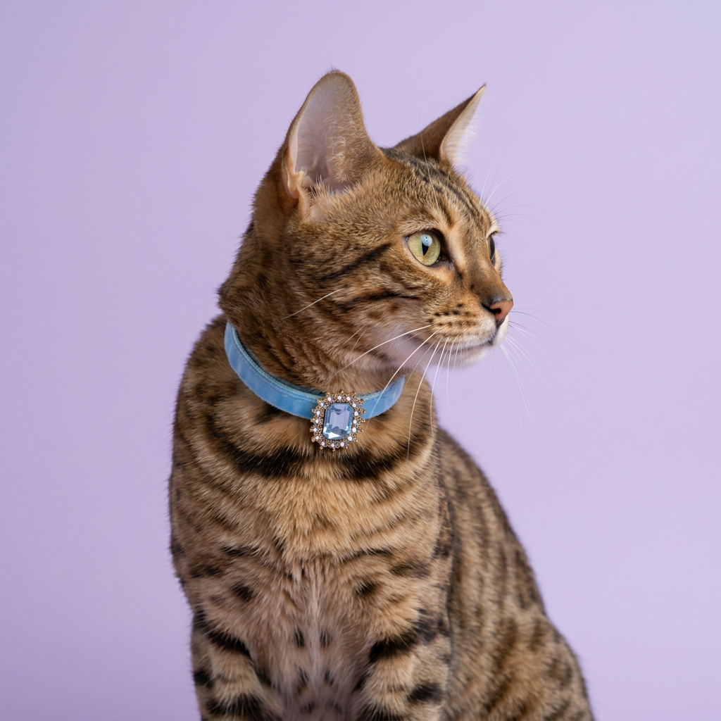Off-center Bengal portrait looking to the side