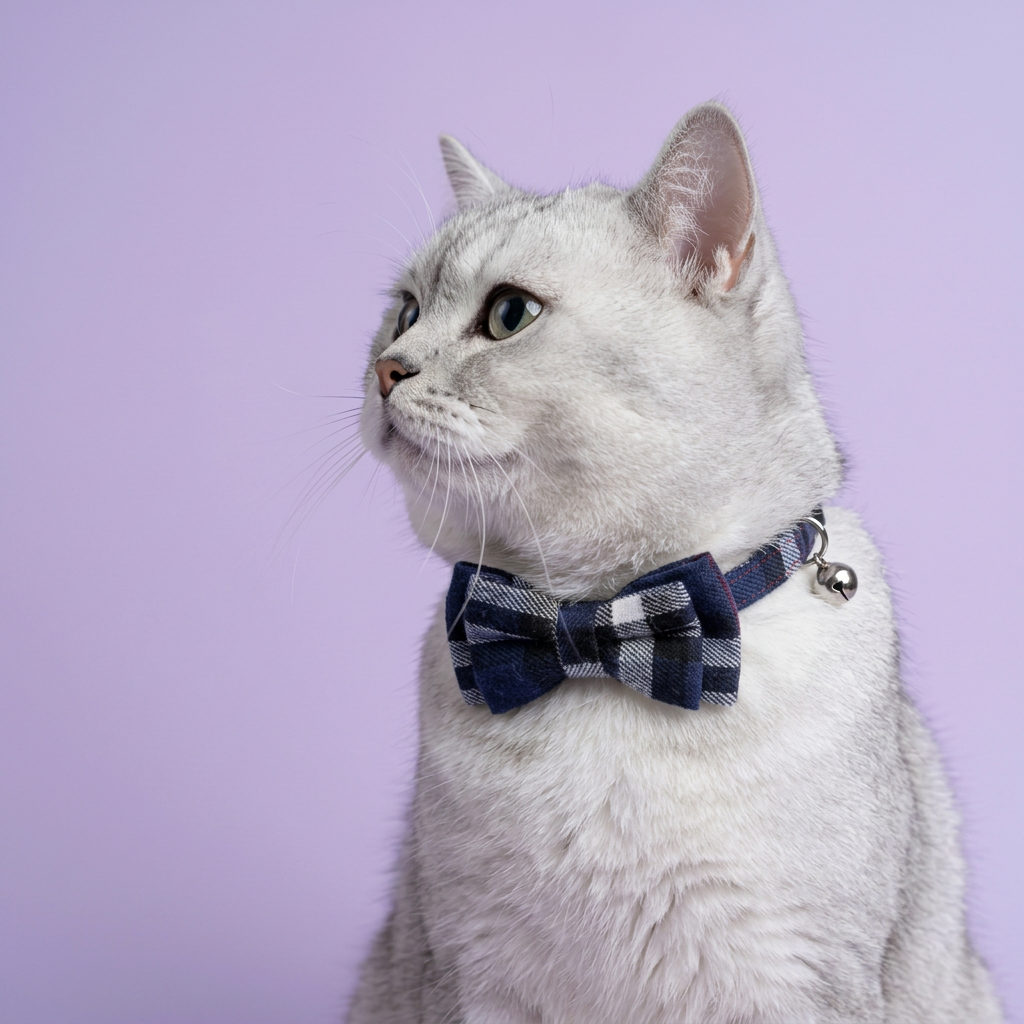 Off-center British Shorthair portrait with an upward gaze