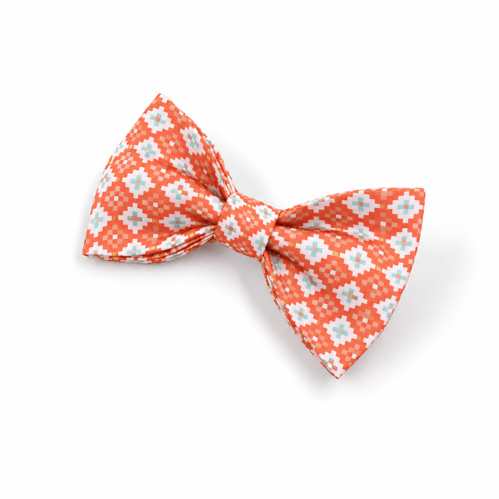 Orange geometric detached bow