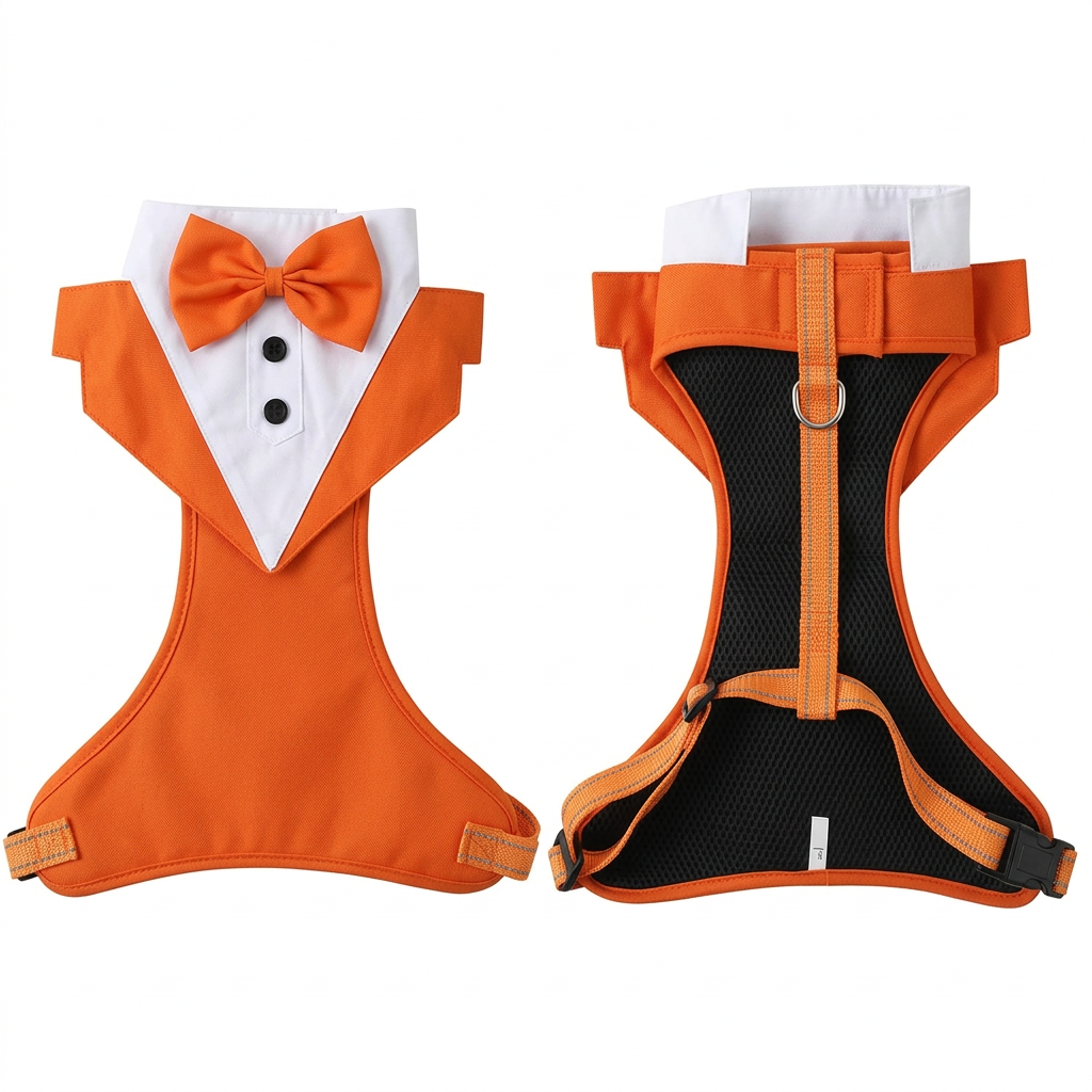 Orange harness front and reverse views
