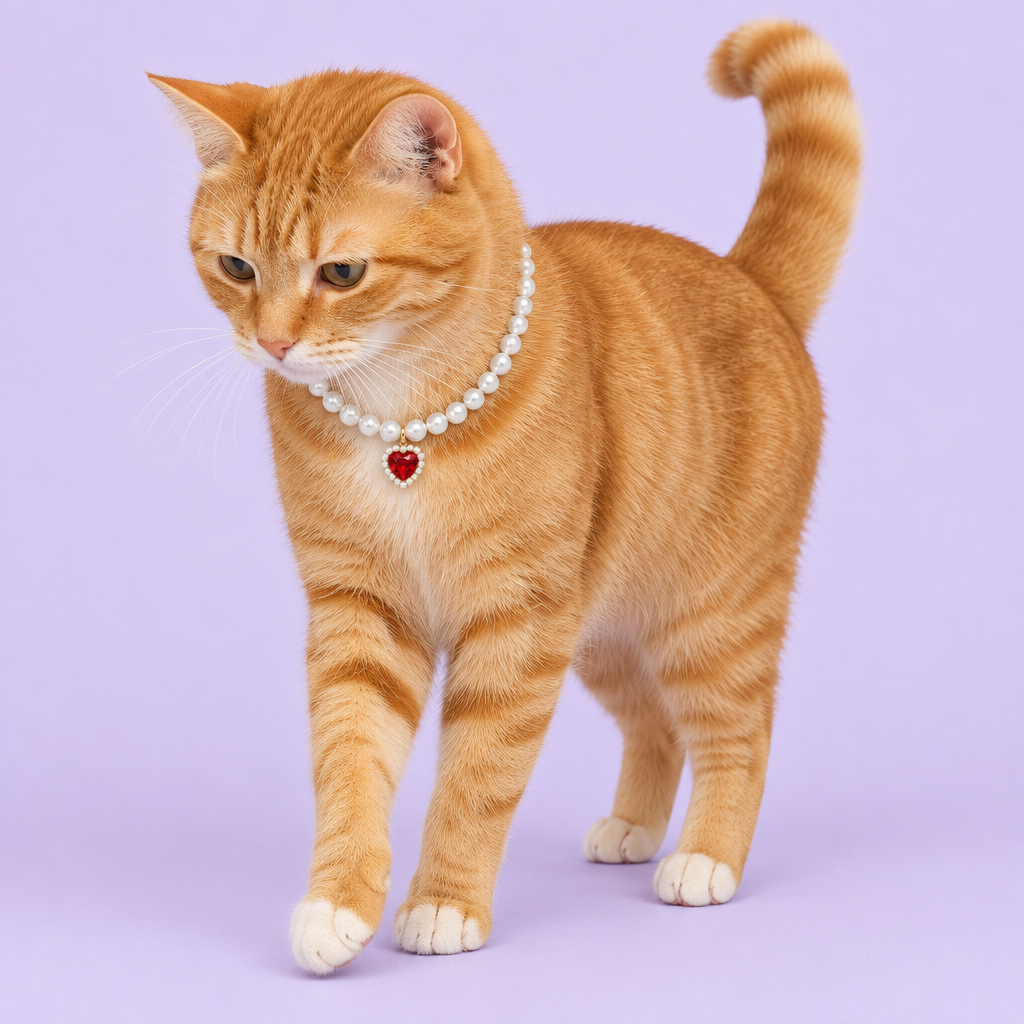 Orange tabby stepping