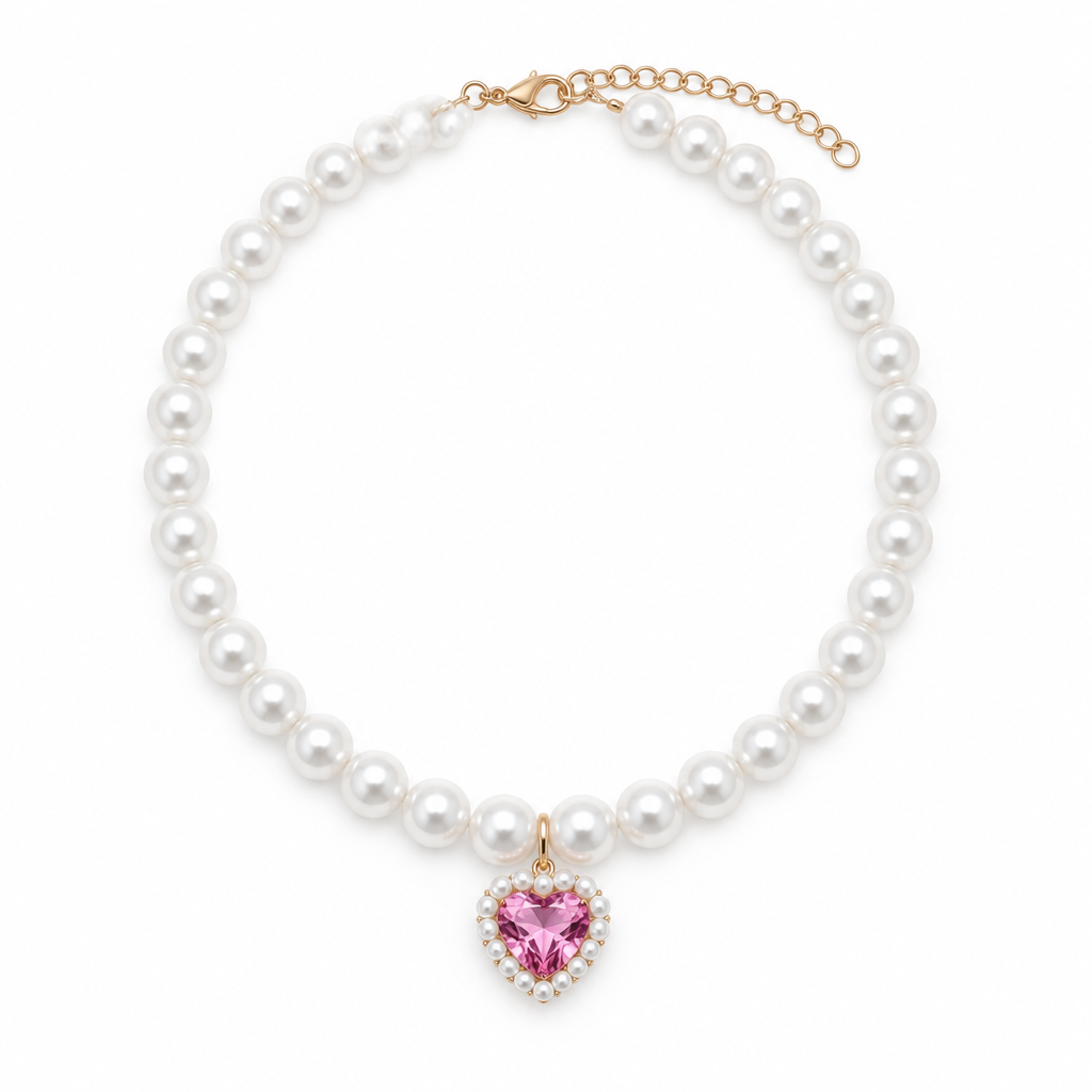 Pearl collar centered on white