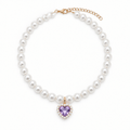Pearl collar with purple heart gemstone