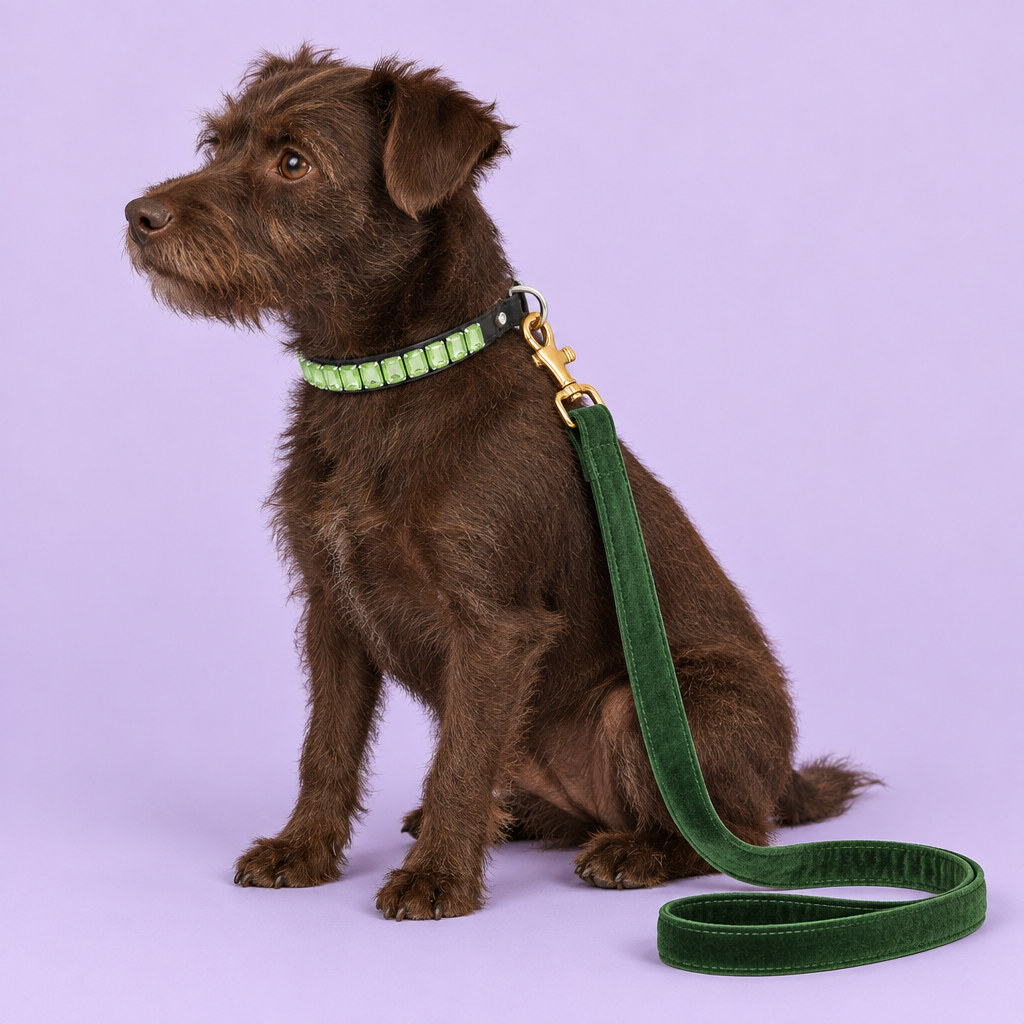 Peridot-green crystal collar