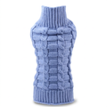 Periwinkle blue cable-knit pet sweater on white