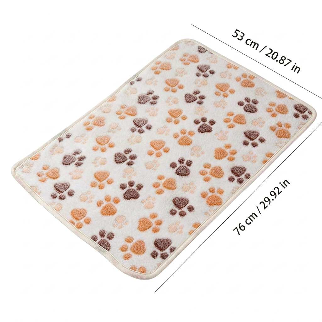 Pet blanket with dimensions of 76 × 53 cm, or 29.92 × 20.87 inches