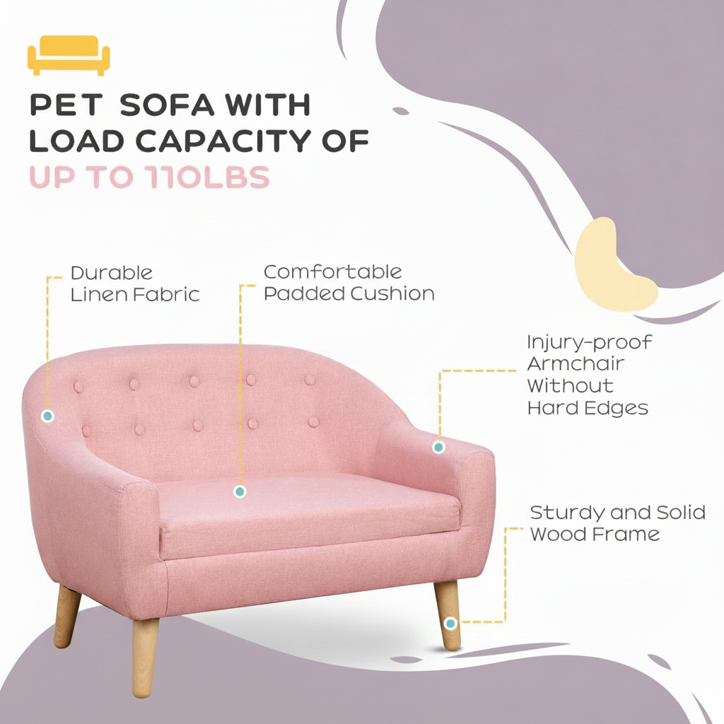 Pet sofa graphic with all yellow objects recolored light lavender