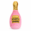 Pink champagne plush centered on a white square background