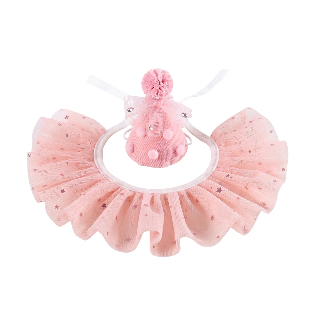 Pink party set with a cleaner pure white background