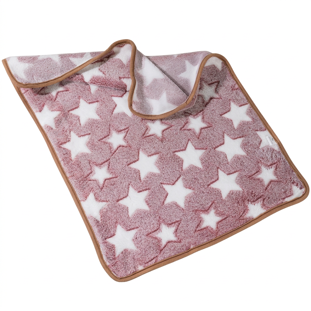 Pink star pet blanket on a white background