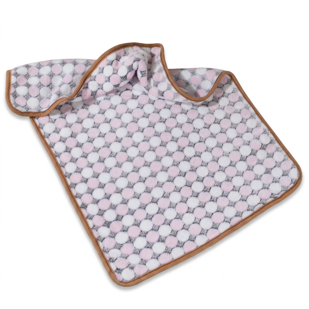Polka-dot pet blanket on a white background