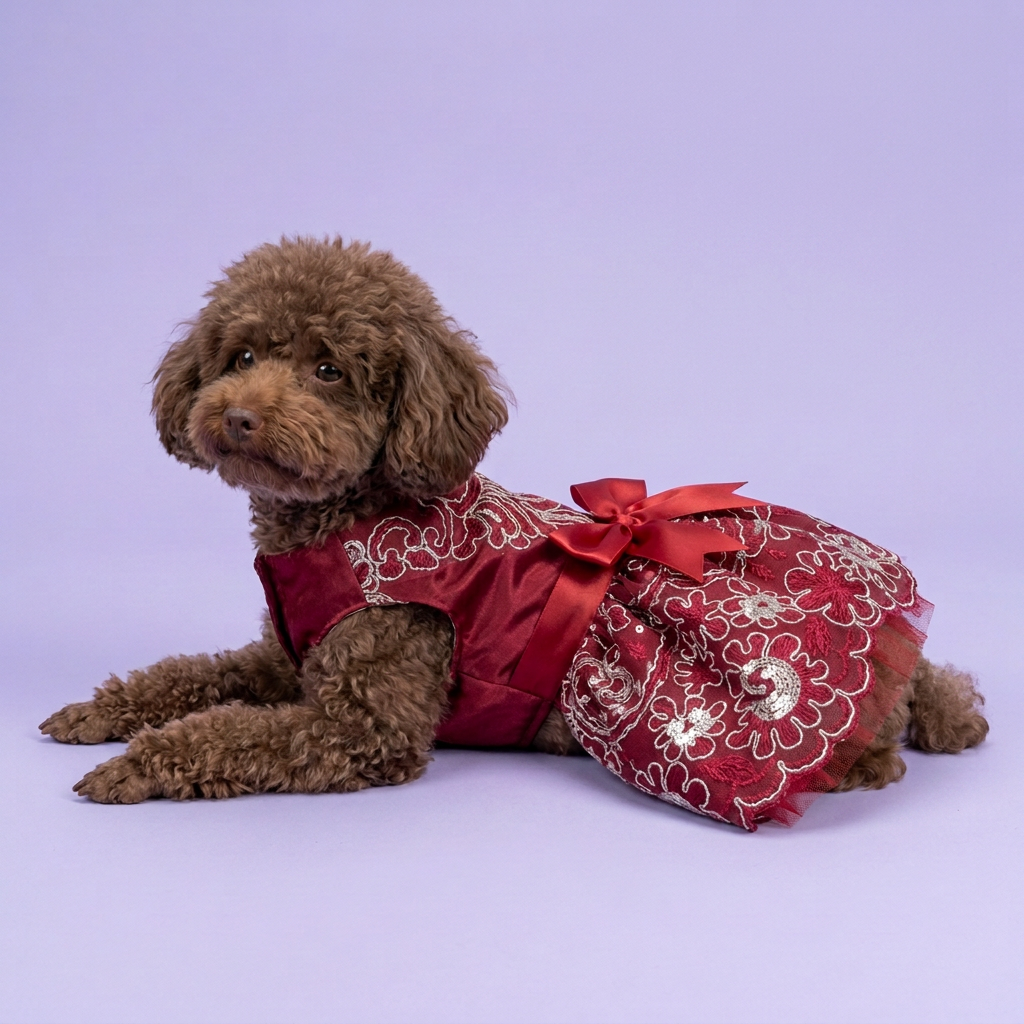 Poodle portrait with the corner inset removed