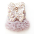 Purple tweed dress matched to the pink dress’s positioning and square white-background presentation