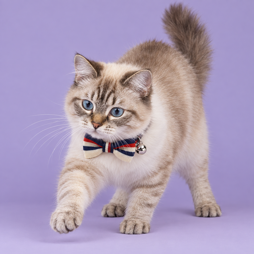 Ragdoll cat reaching forward playfully