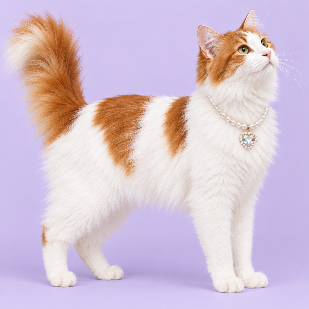 Red-and-white Turkish Van standing