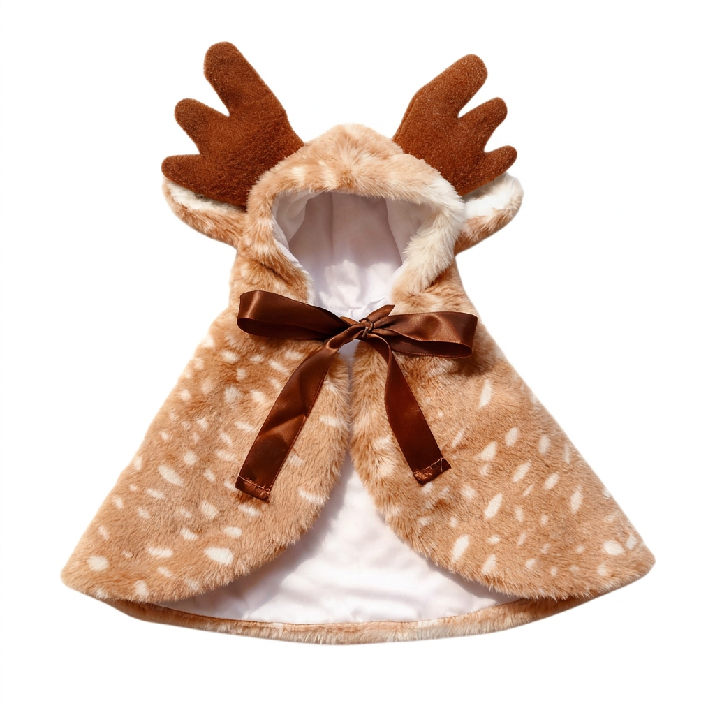 Reindeer cape coat on a clean white square background