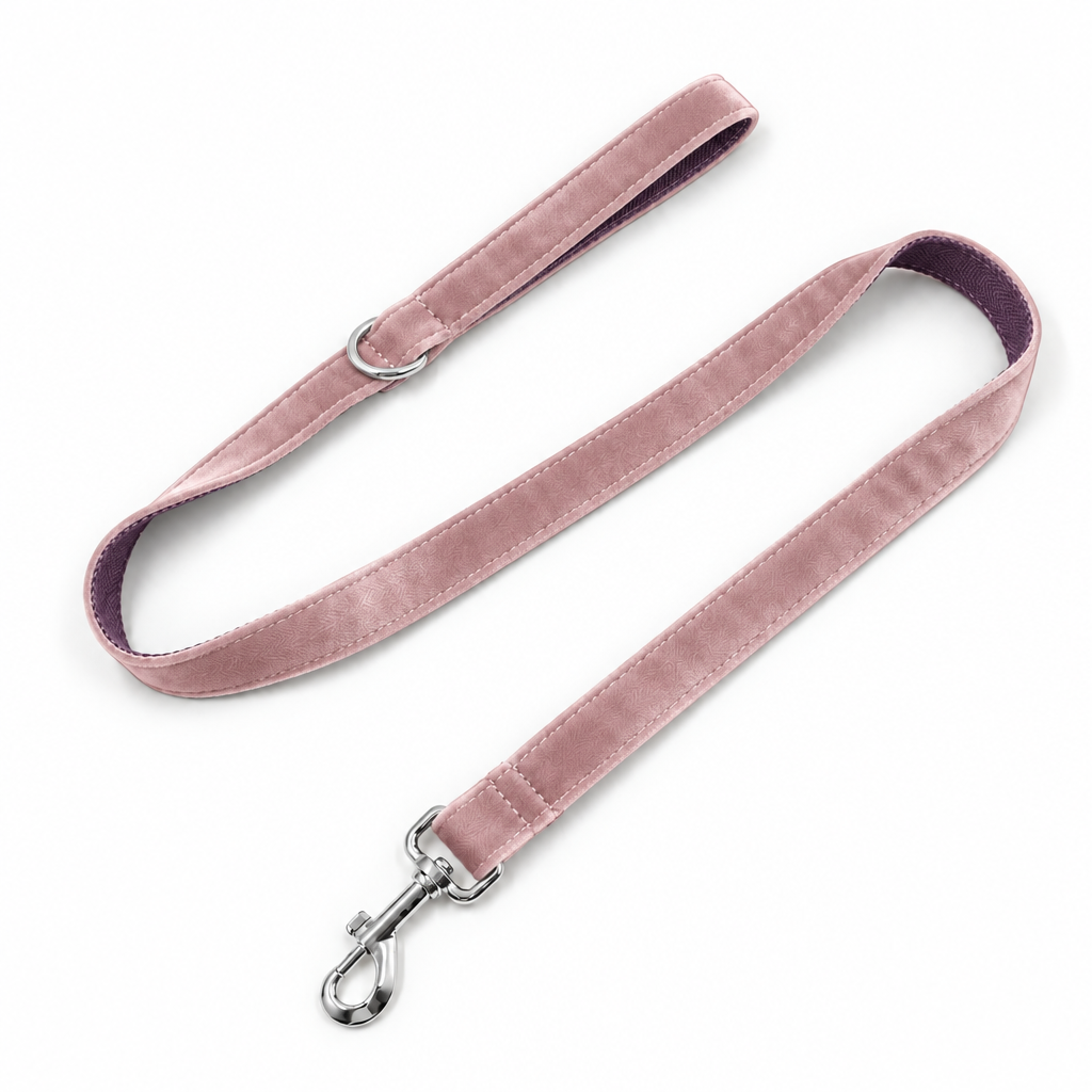 Revised blush velvet full-length leash