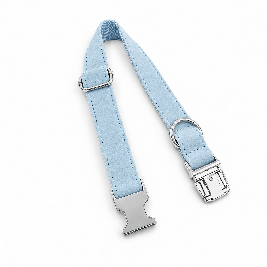 Revised light blue open collar