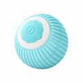 Ribbed toy ball recolored soft aqua blue on a white background